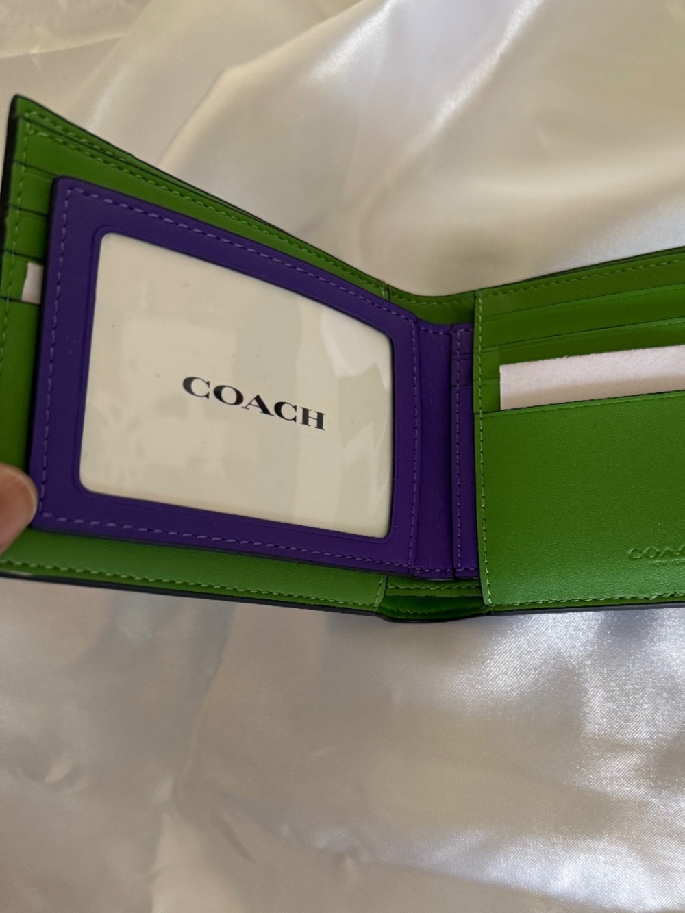 Coach 3-In-1 Bi-fold Wallet Signature C Coated Canvas Mens Multicolor NWOT - Picture 5 of 7